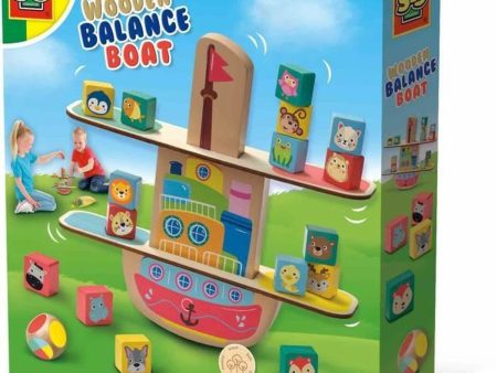 Jouet Educatif SES Creative Wooden balance boat Discount