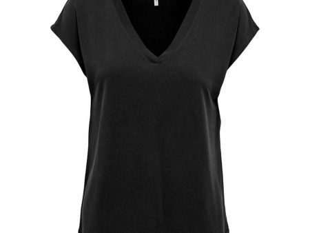 T-shirt à manches courtes femme Only Onlfree Life Mod.V-Neck Noir Online Hot Sale